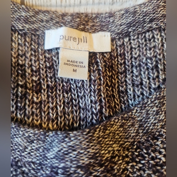 J. Jill Pure Jill Size Medium 3/4 Sleeve Huckleberry Ombre Knit Sweater Boxy - Picture 5 of 9